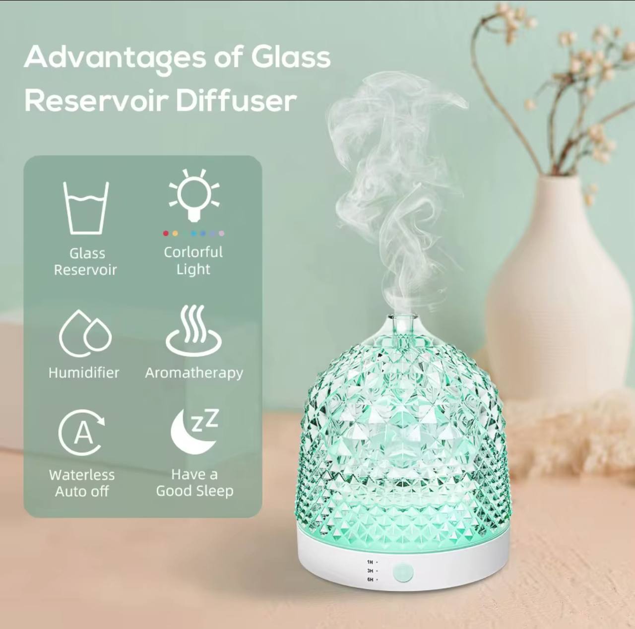 Glass Reservoir Essential Oil Diffuser